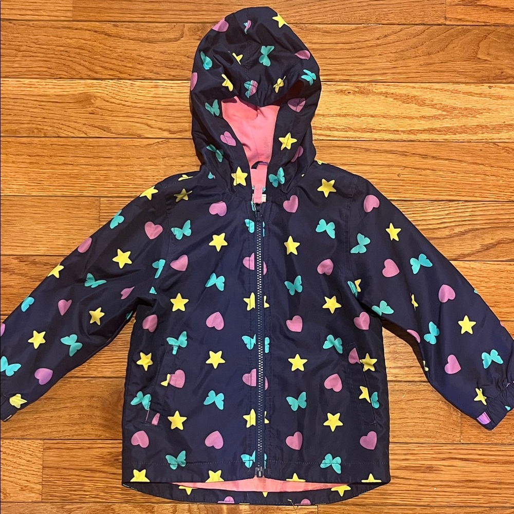 Carter's Navy Raincoat with Stars and Hearts